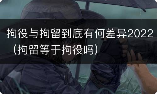拘役与拘留到底有何差异2022（拘留等于拘役吗）