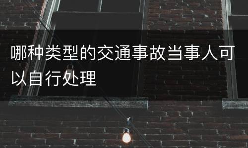 哪种类型的交通事故当事人可以自行处理