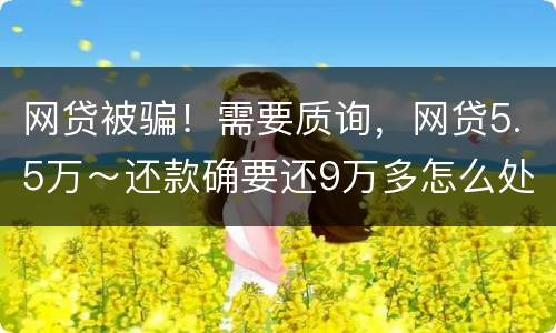 网贷被骗！需要质询，网贷5.5万～还款确要还9万多怎么处理