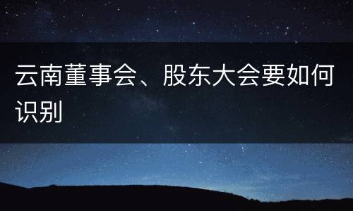 云南董事会、股东大会要如何识别