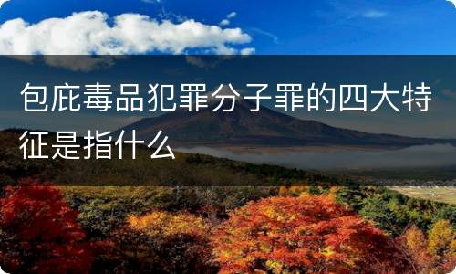 包庇毒品犯罪分子罪的四大特征是指什么