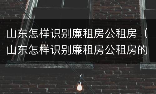 山东怎样识别廉租房公租房（山东怎样识别廉租房公租房的真假）