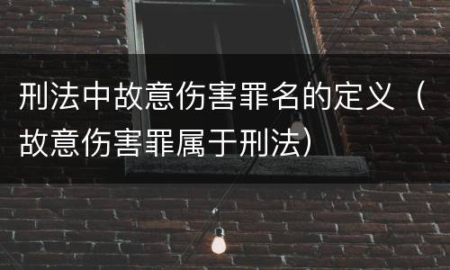 刑法中故意伤害罪名的定义（故意伤害罪属于刑法）