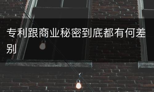 专利跟商业秘密到底都有何差别
