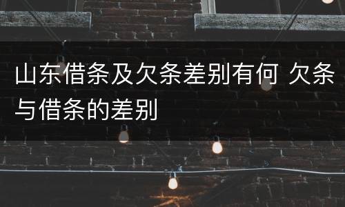山东借条及欠条差别有何 欠条与借条的差别