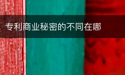 专利商业秘密的不同在哪