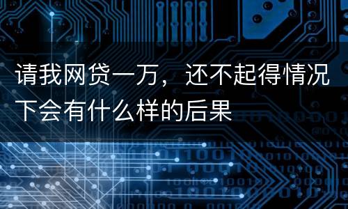 请我网贷一万，还不起得情况下会有什么样的后果