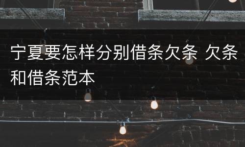 宁夏要怎样分别借条欠条 欠条和借条范本