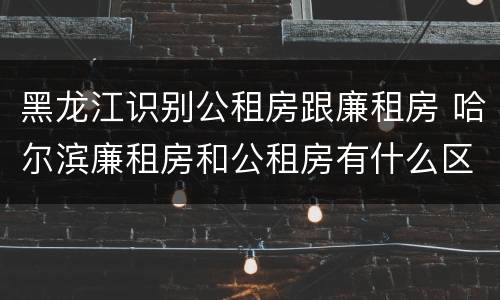 黑龙江识别公租房跟廉租房 哈尔滨廉租房和公租房有什么区别