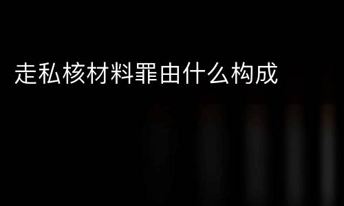 走私核材料罪由什么构成