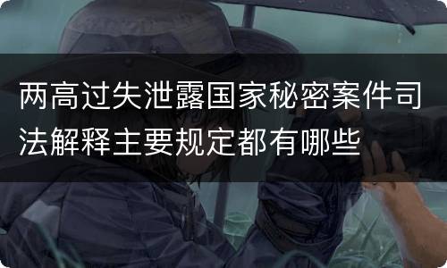 两高过失泄露国家秘密案件司法解释主要规定都有哪些