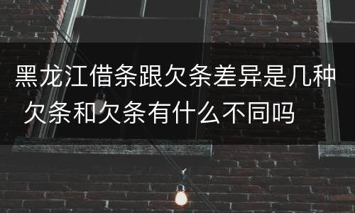 黑龙江借条跟欠条差异是几种 欠条和欠条有什么不同吗