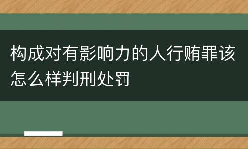 构成对有影响力的人行贿罪该怎么样判刑处罚