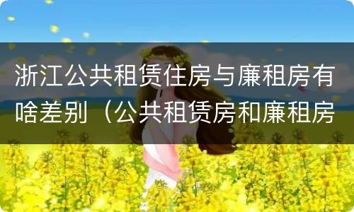 浙江公共租赁住房与廉租房有啥差别（公共租赁房和廉租房有什么区别）