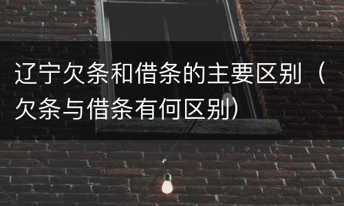 辽宁欠条和借条的主要区别（欠条与借条有何区别）