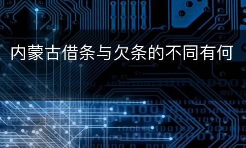 内蒙古借条与欠条的不同有何