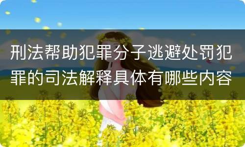刑法帮助犯罪分子逃避处罚犯罪的司法解释具体有哪些内容