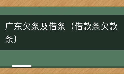 广东欠条及借条（借款条欠款条）