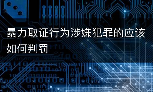 暴力取证行为涉嫌犯罪的应该如何判罚