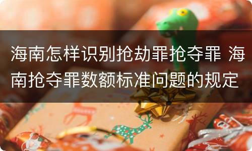 海南怎样识别抢劫罪抢夺罪 海南抢夺罪数额标准问题的规定
