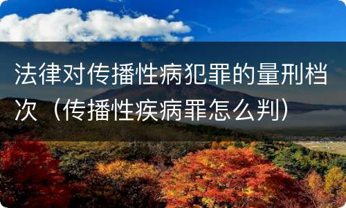 法律对传播性病犯罪的量刑档次（传播性疾病罪怎么判）