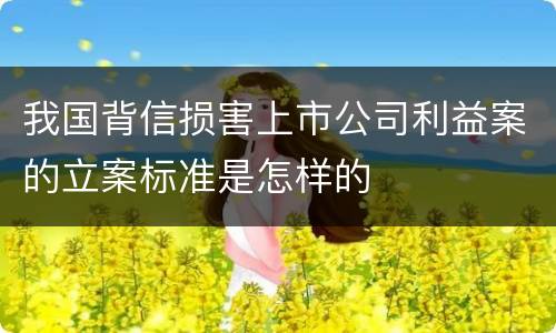 我国背信损害上市公司利益案的立案标准是怎样的