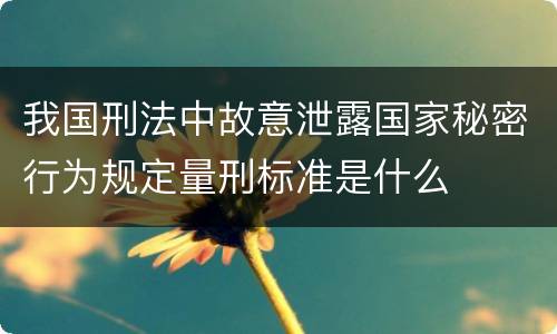 我国刑法中故意泄露国家秘密行为规定量刑标准是什么