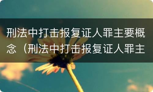刑法中打击报复证人罪主要概念（刑法中打击报复证人罪主要概念为）