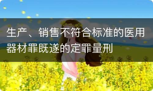 生产、销售不符合标准的医用器材罪既遂的定罪量刑