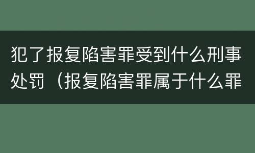 犯了报复陷害罪受到什么刑事处罚（报复陷害罪属于什么罪）