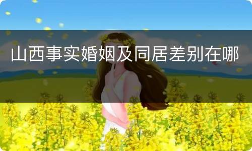 山西事实婚姻及同居差别在哪