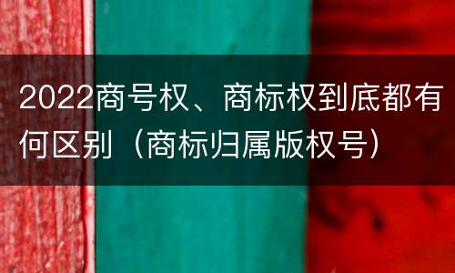 2022商号权、商标权到底都有何区别（商标归属版权号）