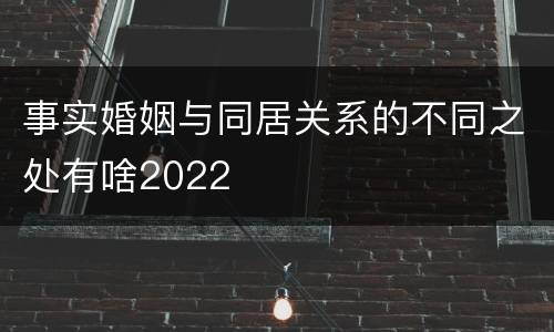 事实婚姻与同居关系的不同之处有啥2022