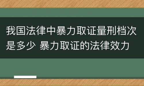 我国法律中暴力取证量刑档次是多少 暴力取证的法律效力