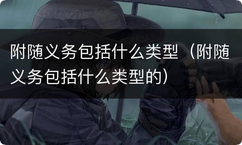附随义务包括什么类型（附随义务包括什么类型的）