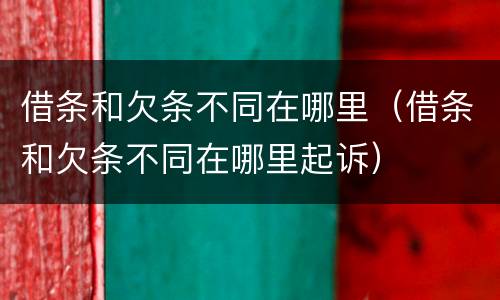 借条和欠条不同在哪里（借条和欠条不同在哪里起诉）