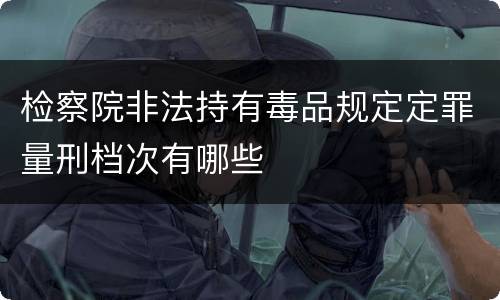 检察院非法持有毒品规定定罪量刑档次有哪些