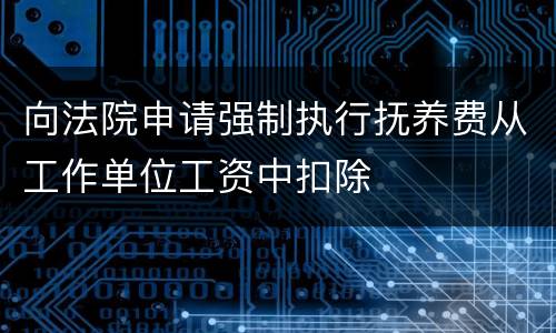 向法院申请强制执行抚养费从工作单位工资中扣除