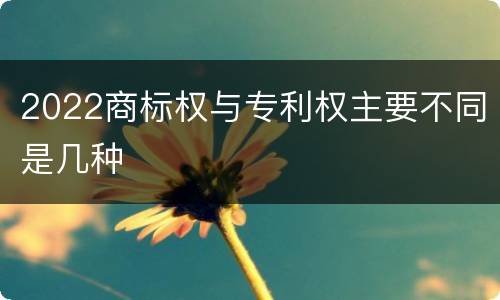 2022商标权与专利权主要不同是几种