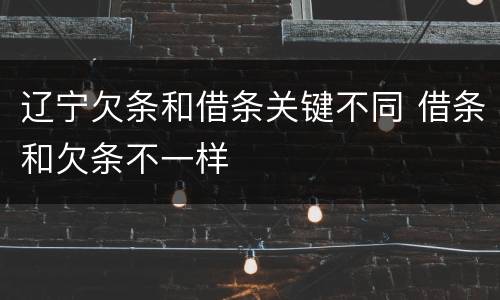 辽宁欠条和借条关键不同 借条和欠条不一样