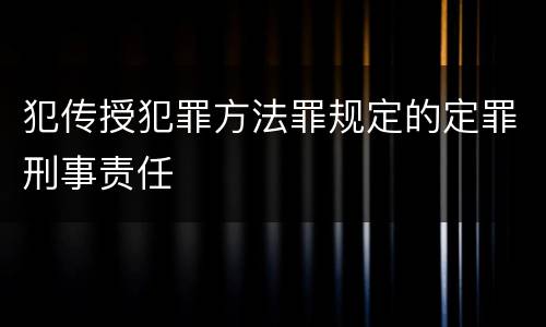 犯传授犯罪方法罪规定的定罪刑事责任