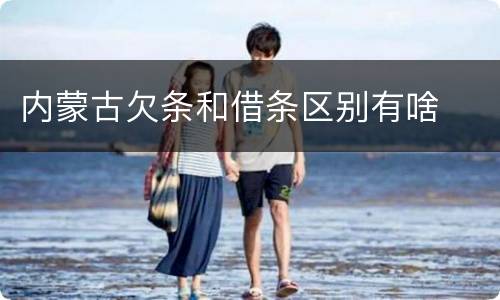 内蒙古欠条和借条区别有啥