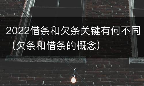 2022借条和欠条关键有何不同（欠条和借条的概念）