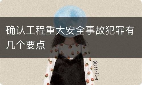 确认工程重大安全事故犯罪有几个要点
