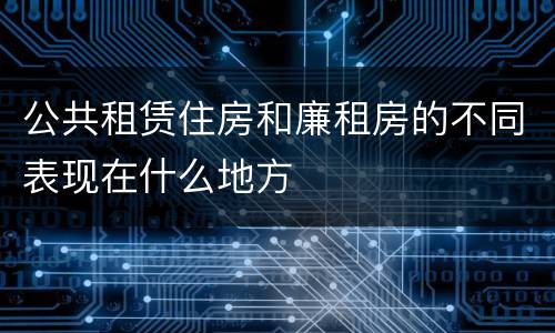 公共租赁住房和廉租房的不同表现在什么地方