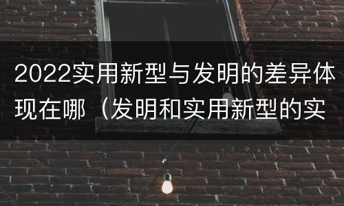 2022实用新型与发明的差异体现在哪（发明和实用新型的实用性）