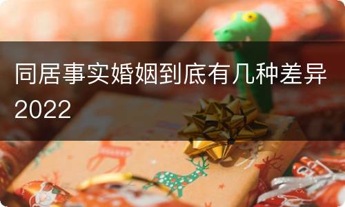 同居事实婚姻到底有几种差异2022