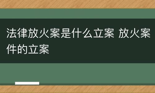法律放火案是什么立案 放火案件的立案