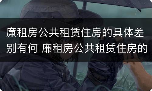 廉租房公共租赁住房的具体差别有何 廉租房公共租赁住房的具体差别有何意义