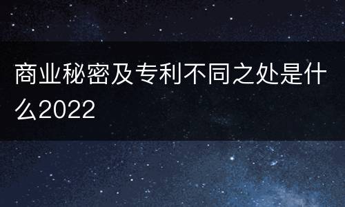 商业秘密及专利不同之处是什么2022